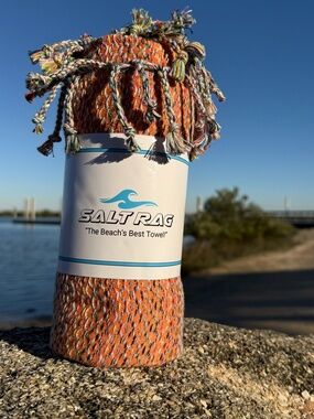 Ahi Rag Orange — Salt Rag™ Sand-Resistant Turkish Beach Towel
